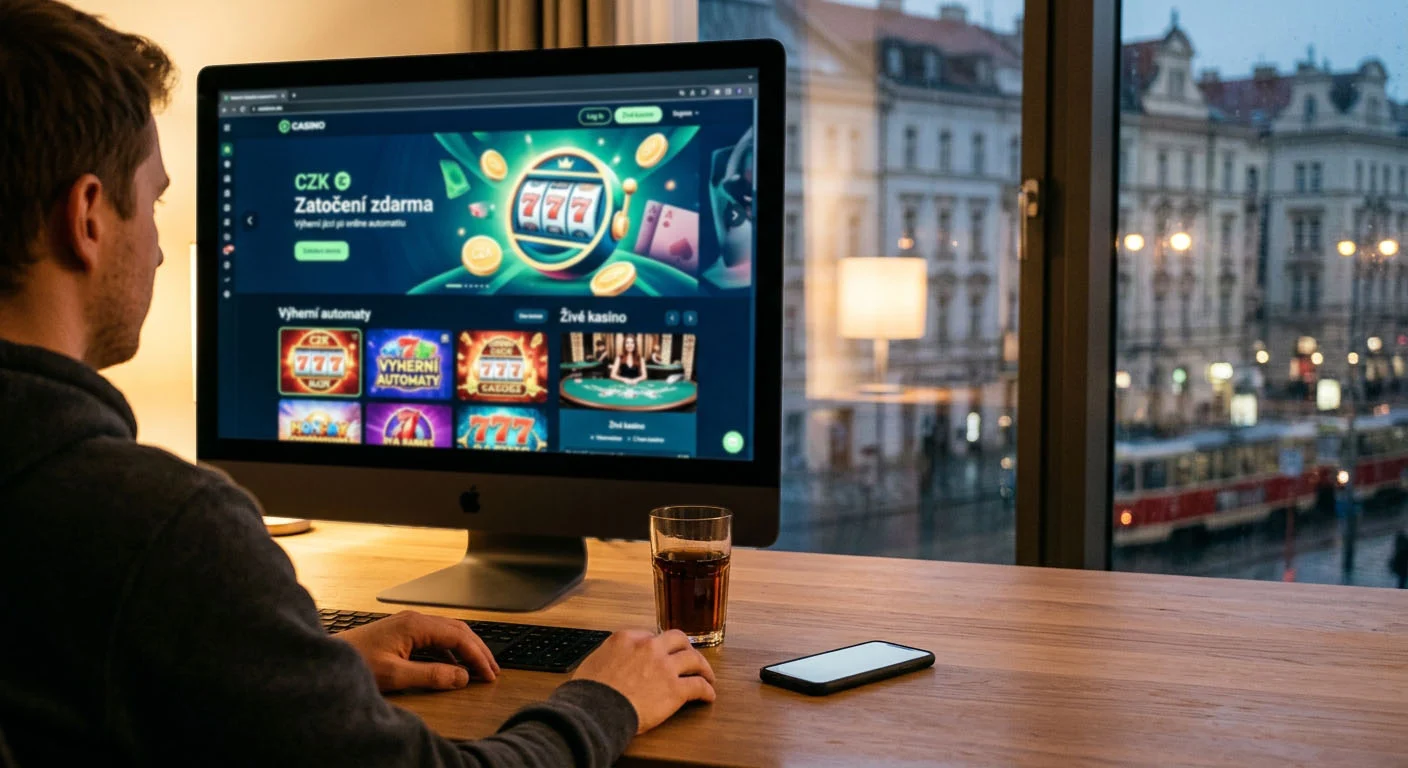 Redakční ilustrace online casina pro českého čtenáře bez imitace rozhraní BetOnRed